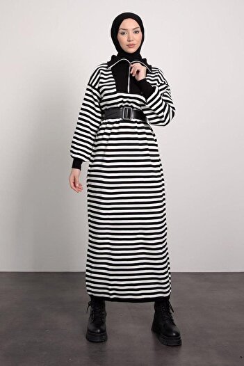 Cardella Zippered Collar - Hijab Knitwear Dress