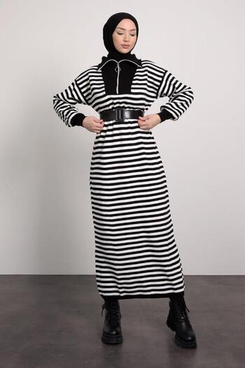Cardella Zippered Collar - Hijab Knitwear Dress