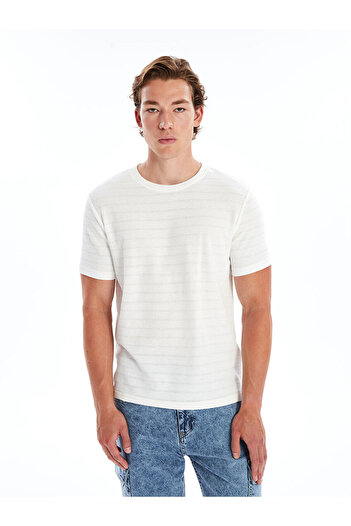 LC Waikiki Crew Neck Short Sleeve Men's Textured T-Shirt