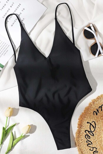 Angelsin V-Neck Low-Cut Brazilian Cut Swimsuit