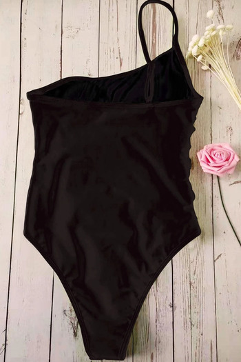 Angelsin One Sleeve Front Full Gathered Swimsuit Swimwear