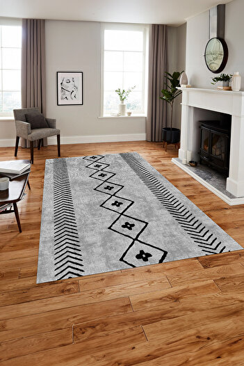 Napoli Home Printed Nordic Geometric Striped Washable Non-Slip Runner Kitchen Living Room Carpet