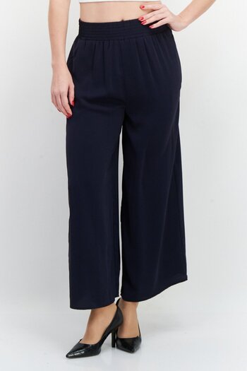 French Connection Women Solid Pull On Trouser Pants,Dark Navy Blue
