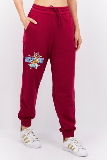 adidas Women Loose Fit Training Sweatpants, Maroon