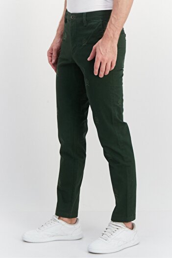 Tommy Hilfiger Men Relaxed Fit Embroidered Chino Pants, Green