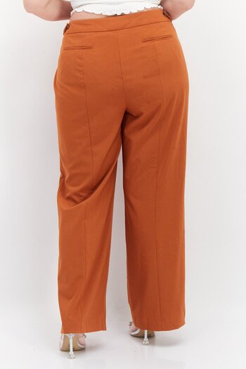 Calvin Klein Women Plus Size Wide Leg Plain Palazzo Pant, Light Brown