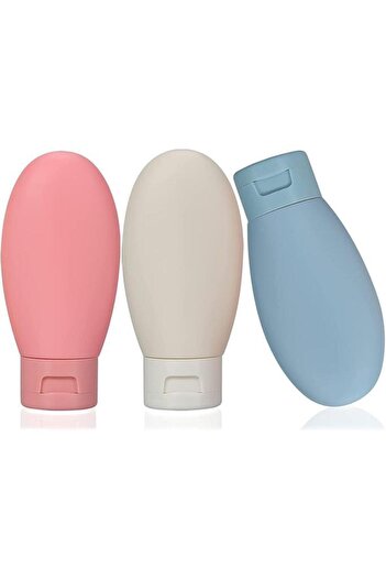 jetfast 3 Pieces Multi-Purpose Travel Type Refillable Cream Shampoo Bottle Set Cream Box