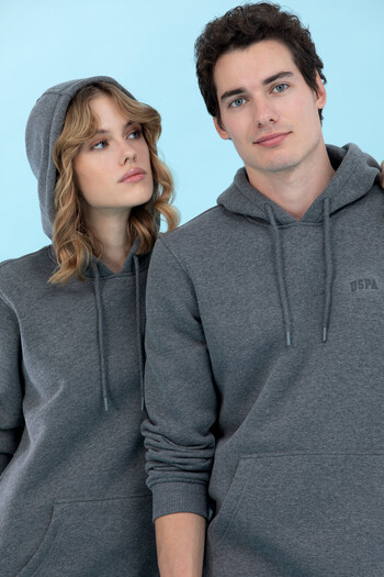 U.S. Polo Assn. Φούτερ Anthracite Melange Hooded Basic 50273935 -VR081