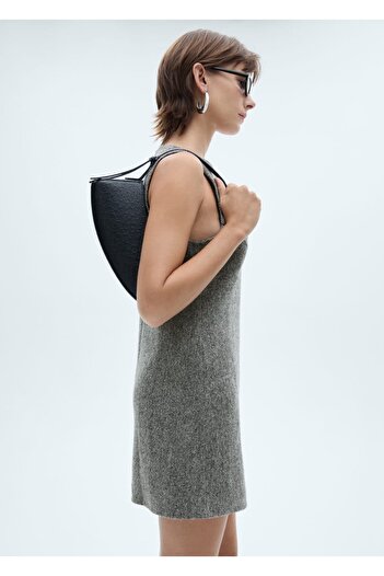 MANGO Woman Buckle Detailed Wool Dress