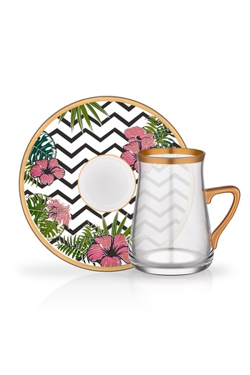 Glore Cassandra 6-Piece Tea Cup Set with Tarabya Handle