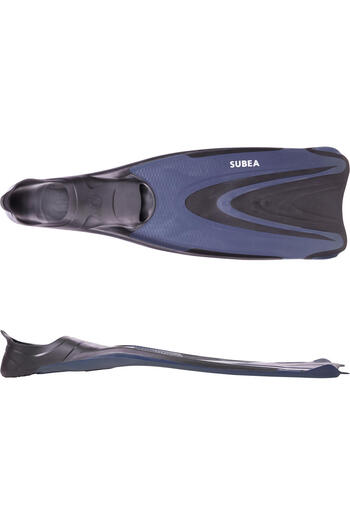 Decathlon Subea Diving Flippers - Black / Blue - Ff 500 Soft