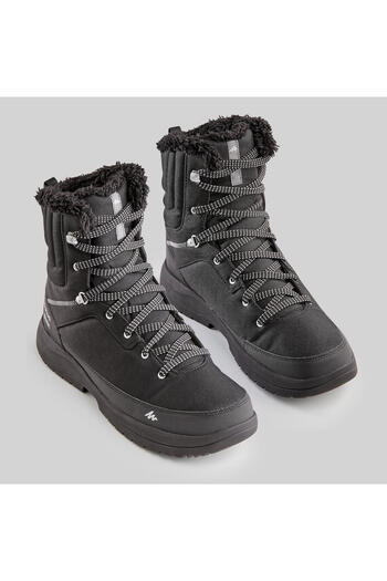 Decathlon Men's Black Waterproof Outdoor Snow Boots - Sh100 High