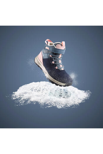 Decathlon Quechua Kids Waterproof Outdoor Snow Boots - Navy Blue / Pink - 24 / 34 - Sh500
