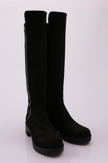 DGN 604-22K Women's Zippered Back Stretch Heeled Boots