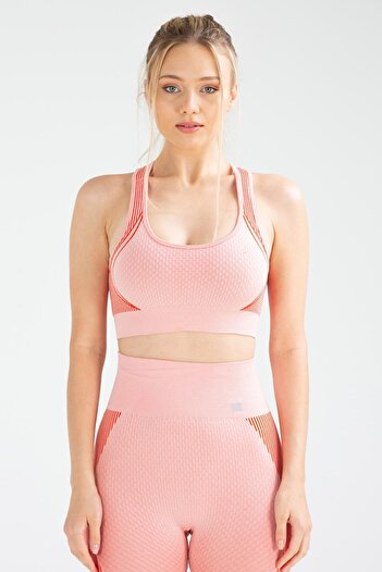 speedlife Open Collar Slim Fit Seamless Women's Sports Bra - Yavruağzı Ssf0005