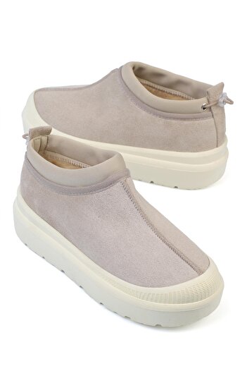 ShoeTek İlivana Γυναικείες Μπότες Μπεζ καστόρι με ελαστική πλάτη και γούνα στο εσωτερικό