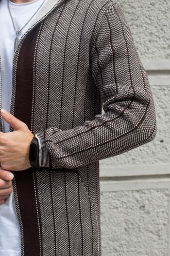 Valiberta Καφέ ανδρική ζακέτα Archer Poncho