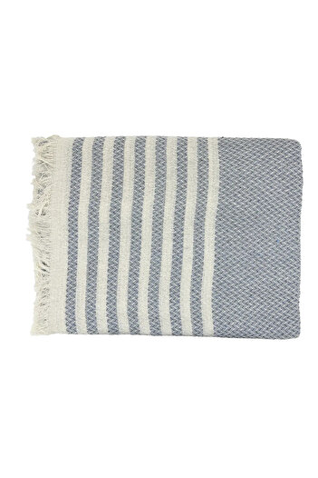 OTELVIO Knitted Patterned Fringed Single Pique 170x220 cm