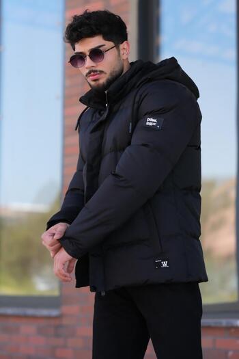 Stilkombin Style Combination Detachable Hooded Coat with Coat Inside Fur 2911_50213