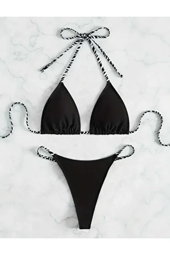 bikinistan String Color Zebra Black Color Bikini