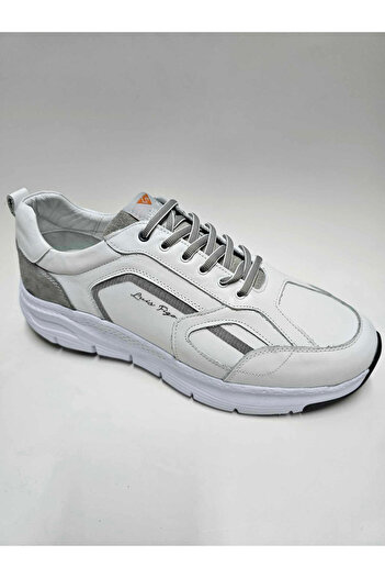 Luis Figo Genuine Leather Large Number (45-46...) White Casual Sports Lace-Up Light Sole Men's Shoes