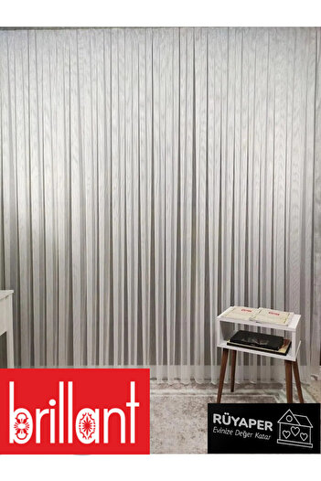 Brillant Rüyaper Trend Product - Heavy Gramaged Steel Patterned Tulle Curtain, Tight Pleated