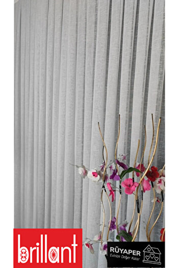 Brillant Rüyaper Trend - Natural Linen Tulle, Heavy Gramage and Tight Pleated Curtain Suitable for Room