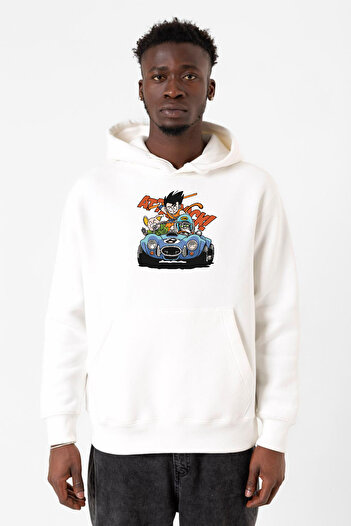 Tshirthane Dragon Ball Z Goku Racer з малюнком, біла чоловіча толстовка з капюшоном