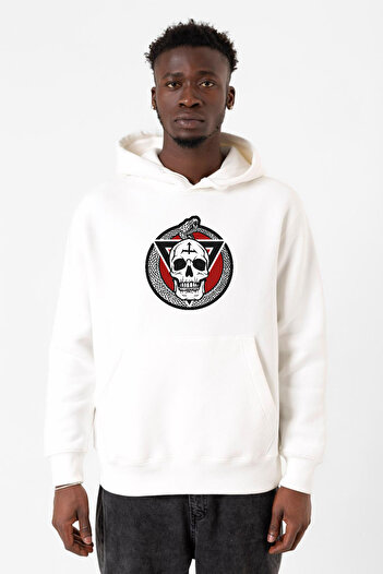 Tshirthane The Purge The Forever Purge Beyaz Erkek 3ip Kapşonlu Світшот