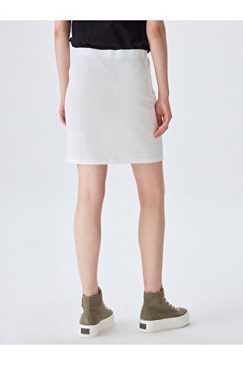 Ltb Short Slit White Skirt
