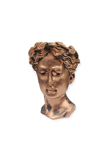 Peramari Helen Flower Pot Vase - Polyester, Copper Antique, Single Decorative Vase