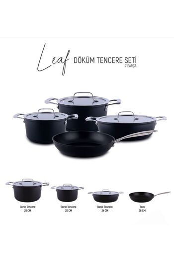 AROW Leaf Casting 7 Piece Pot Set