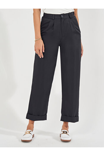 Styli High Rise Turn-Up Hem Ankle Length Pants