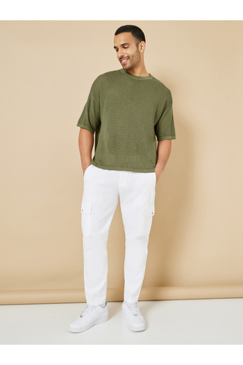 Styli Cotton Slub Relaxed Fit Cargo Pants