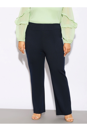 Sassafras By Styli Plus Front Seam Detail Straight Pants