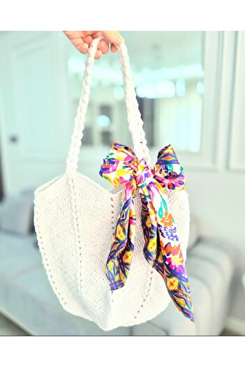 Modabutik Pastel Çiçek Desenli Bandana / Fular Dg9718_01 70x70