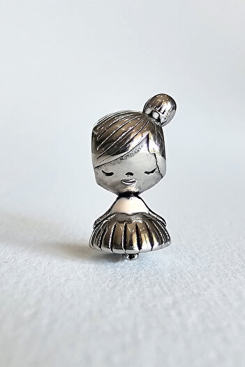 BUNNY Steel Charm Girl with Bun Hair