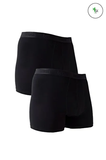 Bross 2li Siyah Bambu Erkek Boxer 1426