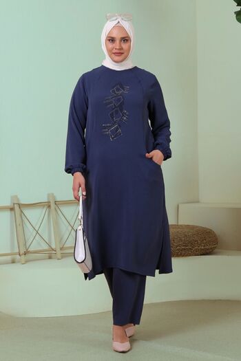 Ferace Large Size Double Sets Women's Ayrobin Tunic Set Indigo