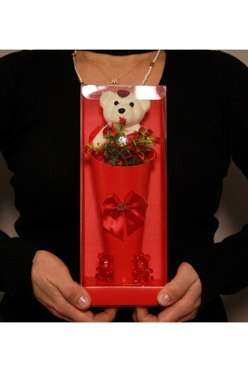HEDİYEBİZİZ Cute Teddy Bear Gift Box for Valentine's Day