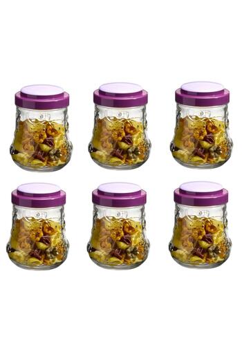 Paşabahçe Garden 6-Piece Glass Jar 1000 Cc Food Beard Jar 80066 Purple