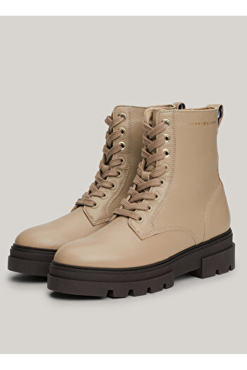 Tommy Hilfiger Deri Gri Kadın Bot FW0FW08160AEG