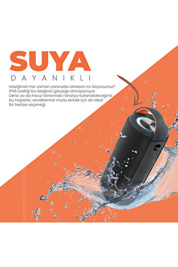 Moodix Ki23ks162 Bluetooth Speaker, Black 10w*2 Ipx6 Water Resistant