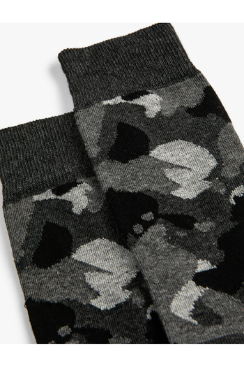 Koton Socket Socks Camouflage Patterned
