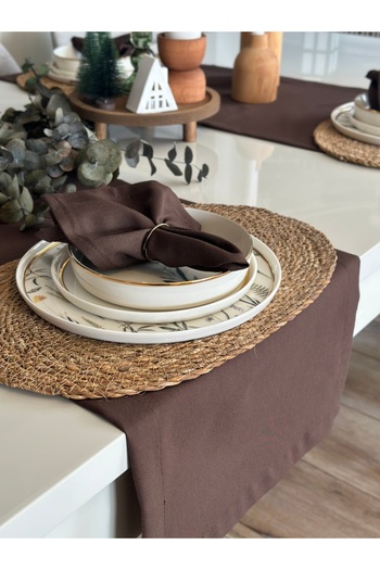 Decamor home 6-Piece Cotton Stain-Proof Brown Napkin