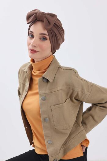 Aisha's Design Χειμερινό καπέλο με φιόγκο, b-27rb, καφέ