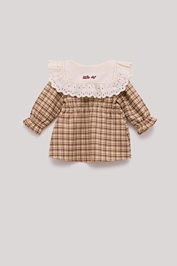 Layette BG Store Kız Bebek Ekose Elbise