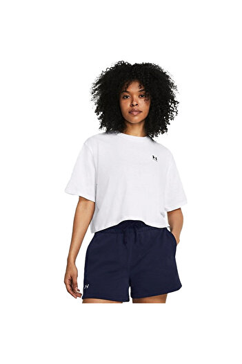 Under Armour Γυναικείο T-Shirt σε λευκό κομμένο κουτί - Casual Style 1386845 -100
