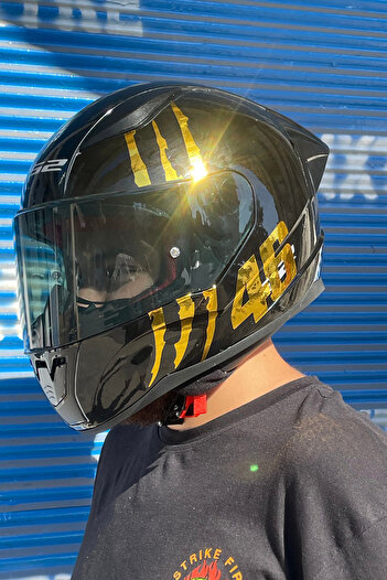 Banxtre Kask için Gold Altın Renk Sticker Seti Pençe İzi ve 46  Sticker Etiket Seti (Toplam 2 Parça)