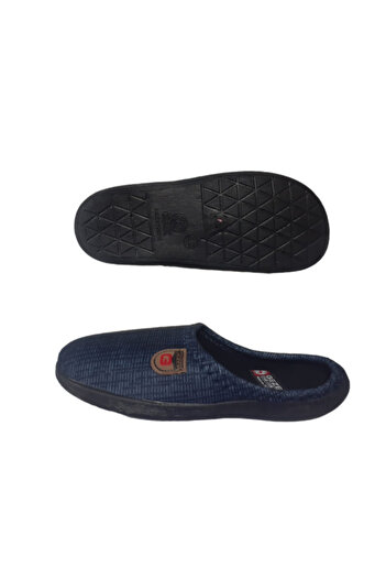 GEZER Men's Navy Blue-Black Orthopedic Sole Indoor Daily Slippers Gezrr98-1023
